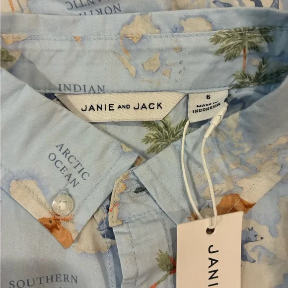 NWT- Janie and Jack Light Blue Animal Print Swim Set - Picture 5 of 5